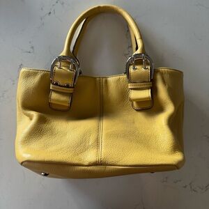 Tignanello Yellow Leather Satchel
